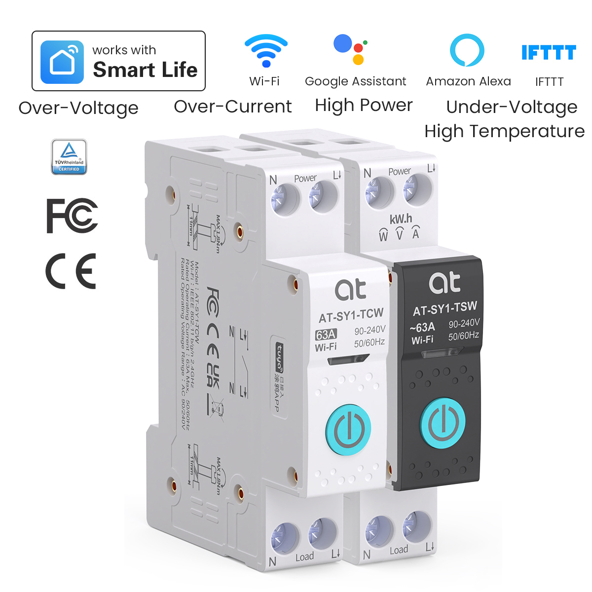 Energy Monitor Meter - Tuya WiFi قطاع دارة ذكي 1P