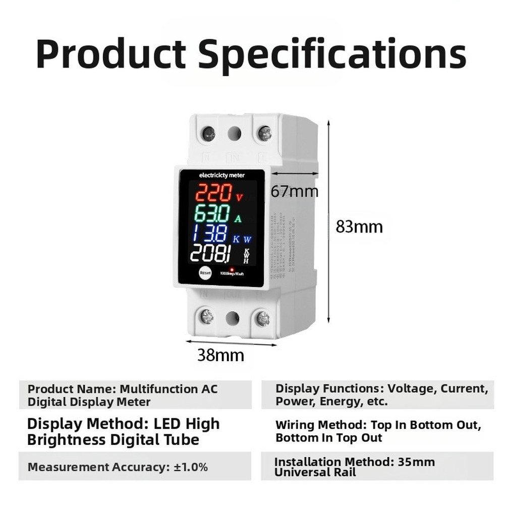 متعدد الوظائف شاشة ديجيتال الج - مراجعة Energy Monitor Meter وسعره