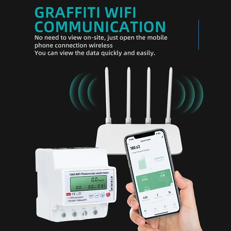 عداد طاقة شمسية ذكي واي فاي 4P - مراجعة Energy Monitor Meter وسعره