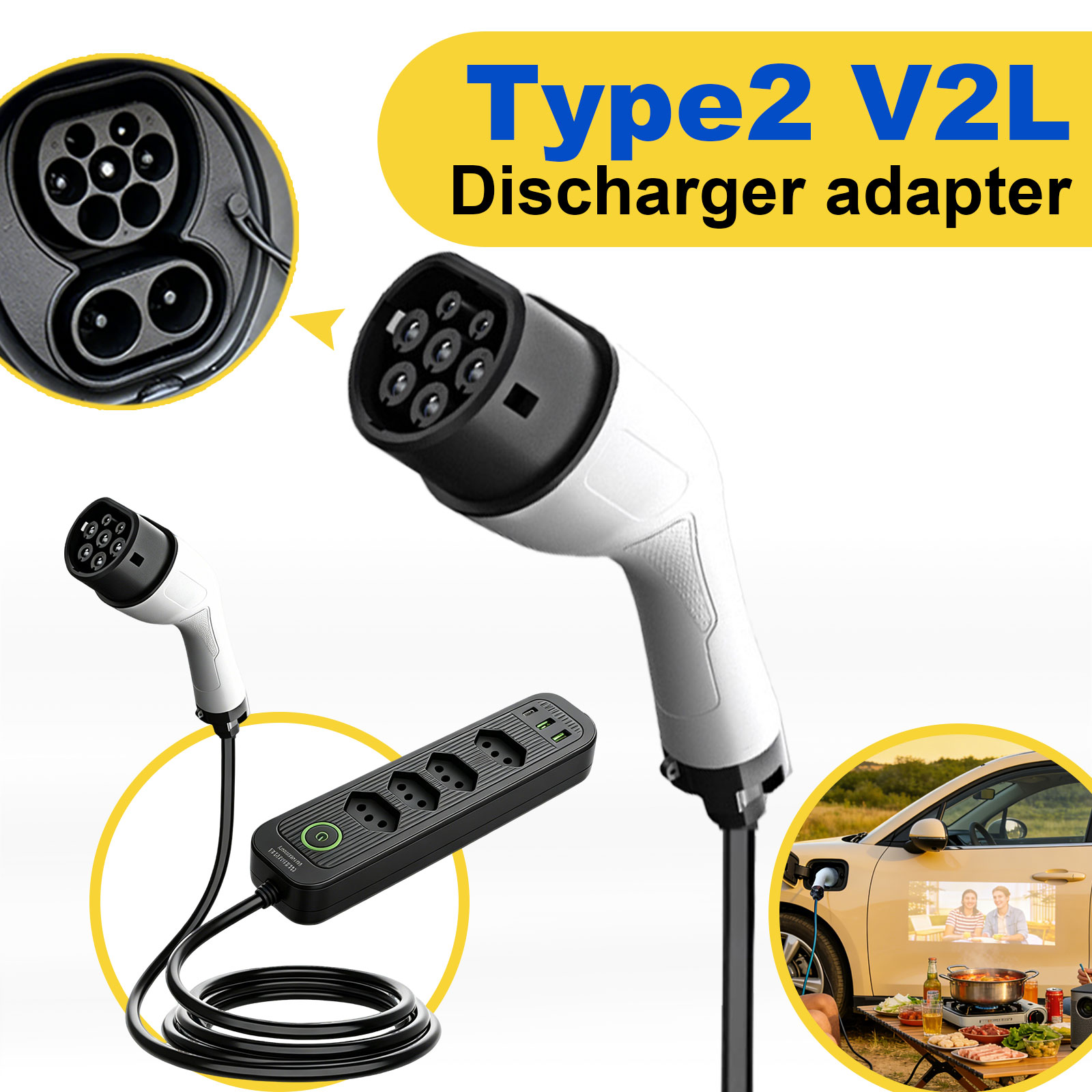 محول تفريغ طاقة من النوع 2 V2L - مراجعة Outdoor Power Station وسعره