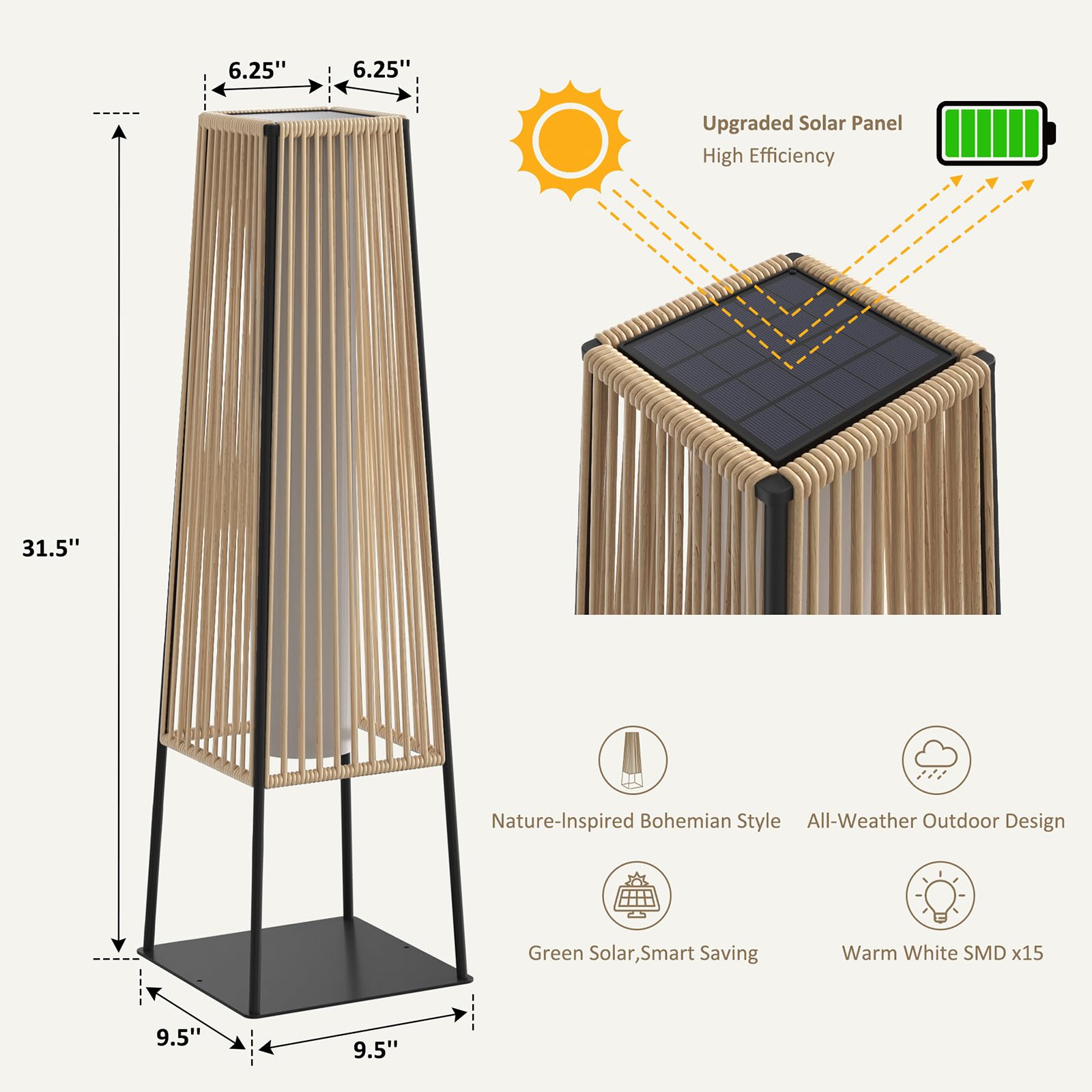 مجموعة مصابيح أرضية خارجية من  - مراجعة Solar Lamp وسعره